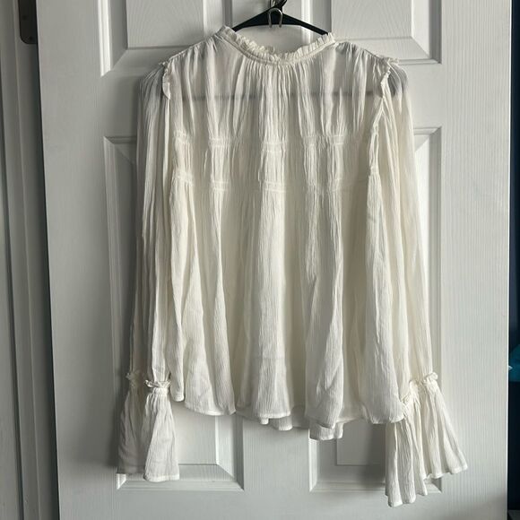 Free People Kelsey Sheer Peasant Bell Sleeve Blouse Size S - Picture 3 of 7